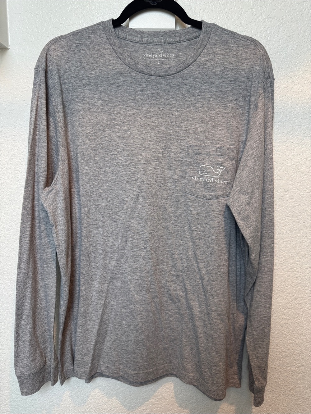 Vineyard Vines Men's Long-Sleeve Pocket Tee - Light Heather Gray
